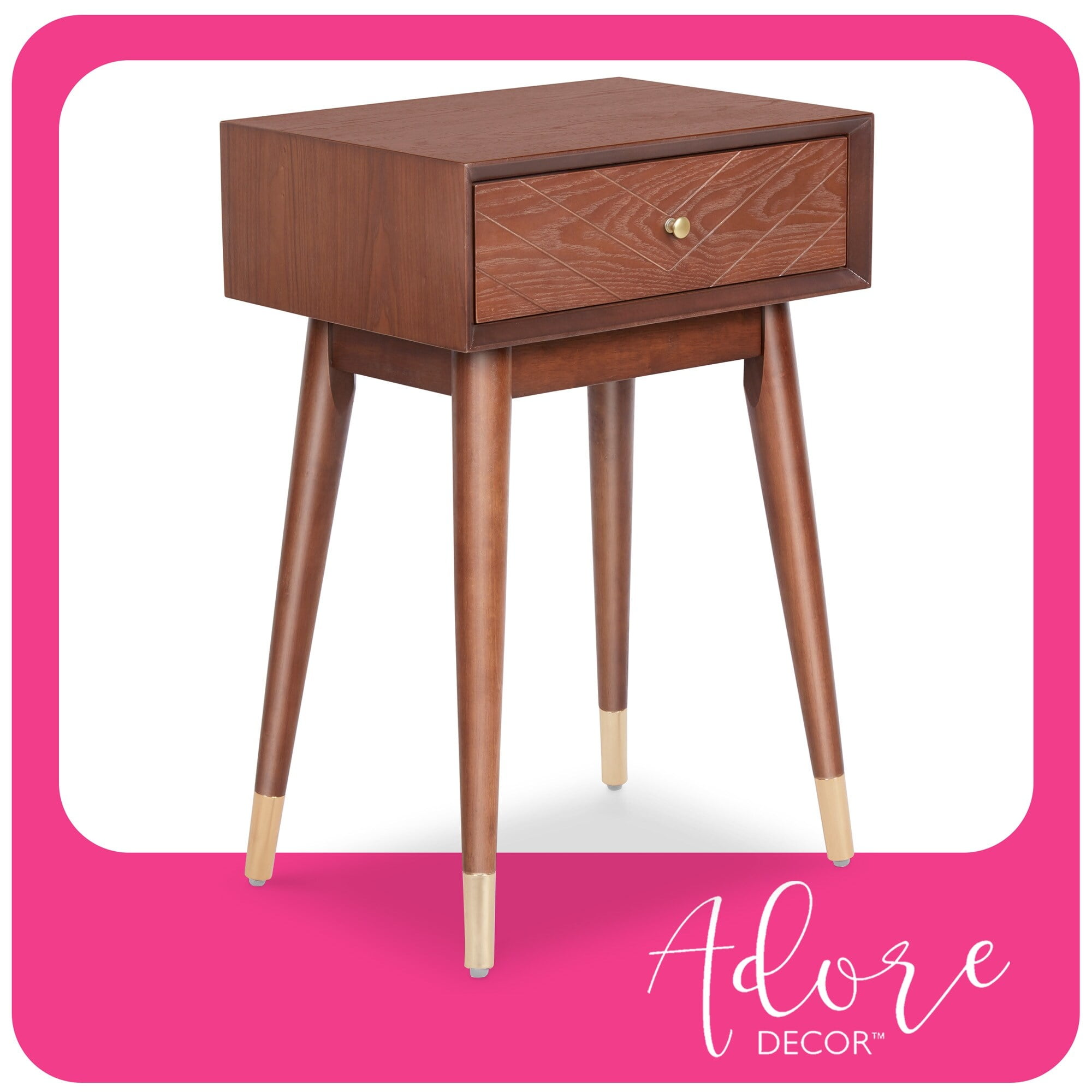 Millwork Holdings,. Co. Inc Adore Decor Sutton Walnut Brown MidCentury