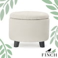 thumbnail image 1 of Finch Bennett Upholstered Button Tufted Storage Ottoman for Small Space, Ivory, 1 of 5