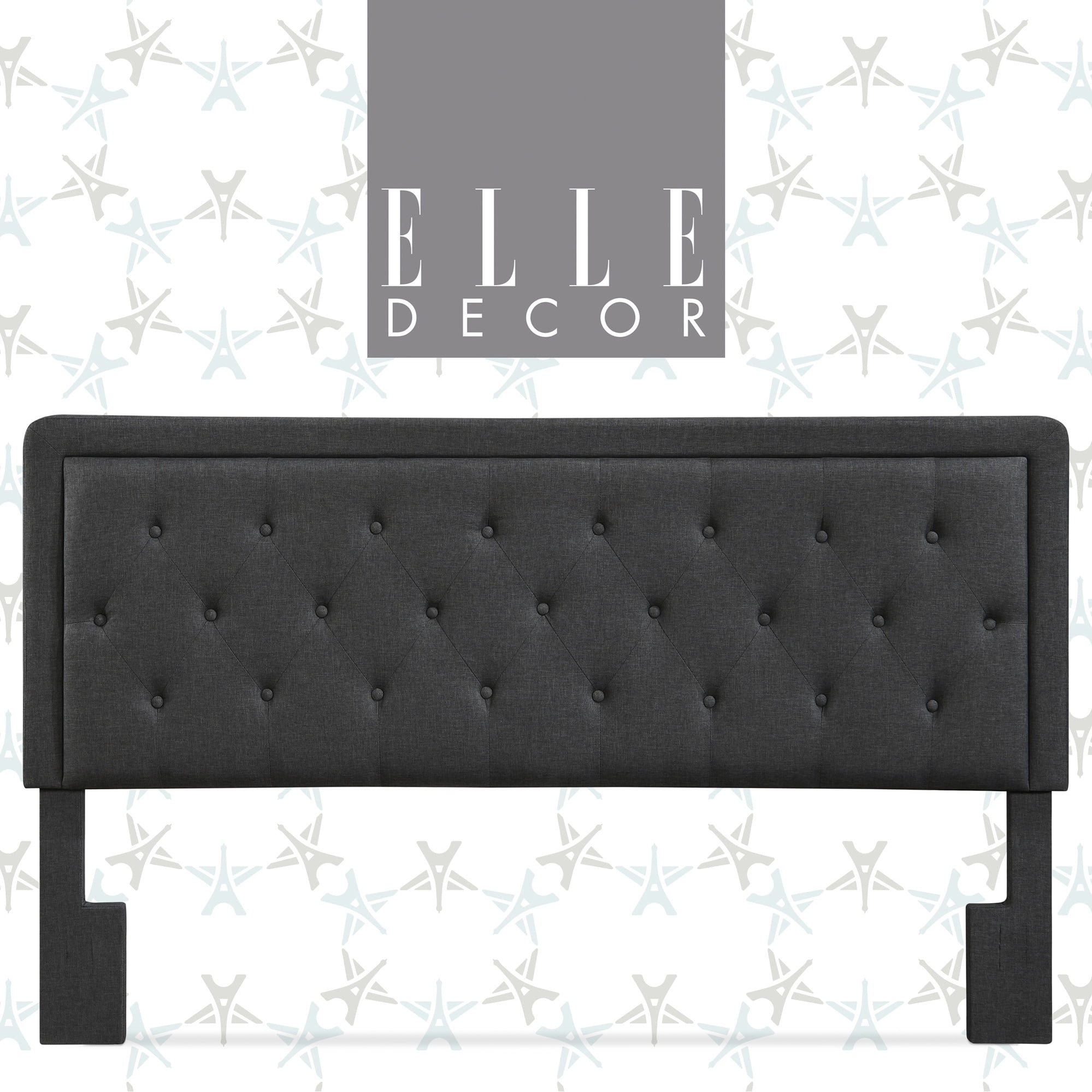 Millwork Holdings,. Co Inc Elle Decor Amery Tufted Upholstered Headboard, King Grey