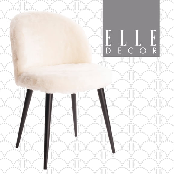 Millwork Holdings,. Co Inc Elle Decor Cami Vanity Chair, Cream False Fur