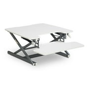 Millwork Holdings Co True Seating Ergo Standing Desk Converter with Keyboard Tray, Dual Monitor Laptop Riser Height Adjustable Tabletop Workstation