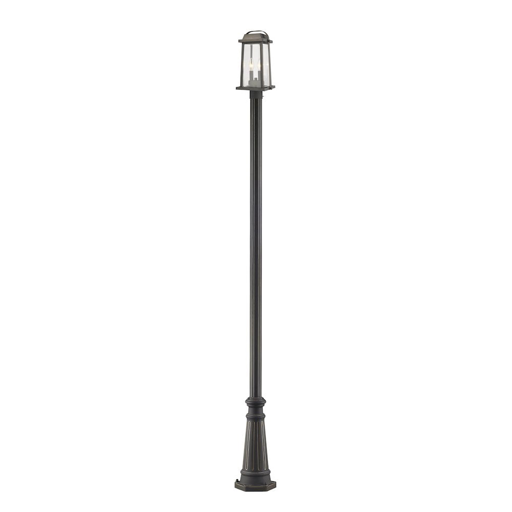 Millworks 2 Light Outdoor Post Mounted Fixture Clear Beveled
