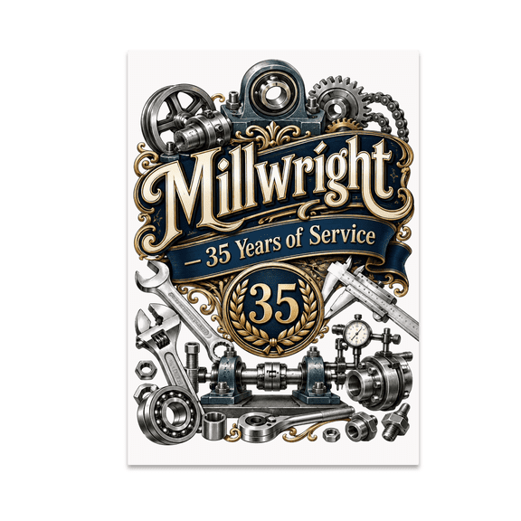 Millwright 35 Years of Service Milestone Keepsake - Millwrights - 13x19 Poster Print