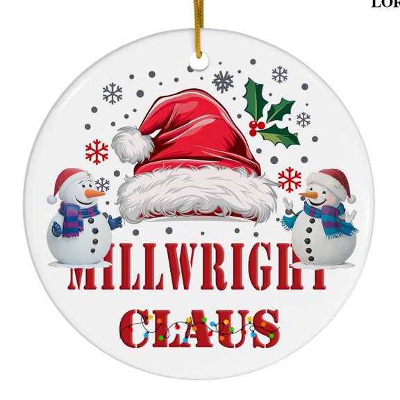 Millwright Christmas Ceramic Ornament, Holiday Appreciation Gift, Christmas Tree Decoration