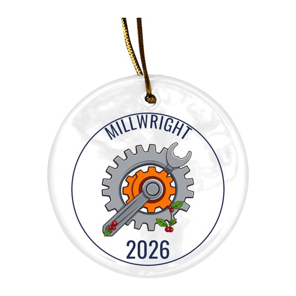 Millwright Christmas Ornament 2026, Ceramic Keepsake Gift, 3.15 Inch