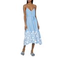 thumbnail image 1 of Milly CHAMBRAY Women's Becca Embroidered MIDI Dress, US 4, 1 of 4