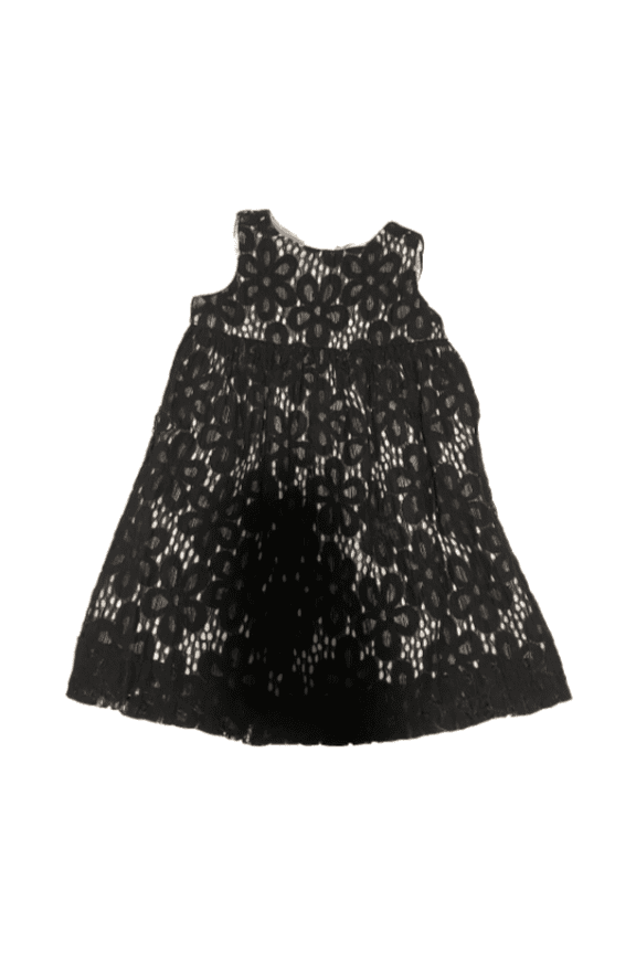 Girls Lace Party Dress, Black and White, Size 3