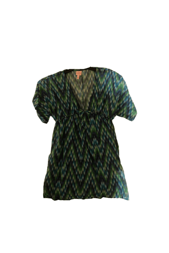 Girls Mini Ava Tunic, Green and Blue Multicolor, Size 10