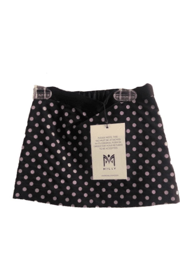 Girls Polka Dot Mini Skirt, Orchid/Black, Size 10