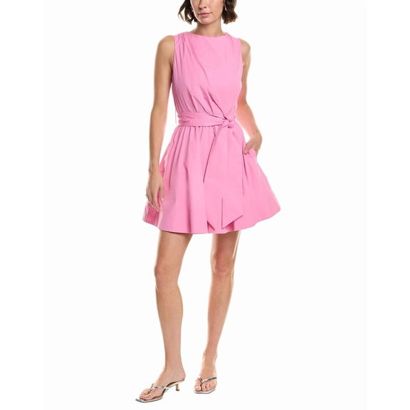 Milly womens  Draped Poplin Mini Dress, 8, Pink