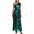 thumbnail image 1 of Milly womens  Estelle Pleated Maxi Dress, 4, Green, 1 of 3