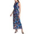 thumbnail image 1 of Milly womens  Estelle Satin Plated Midi Dress, 4, Blue, 1 of 4