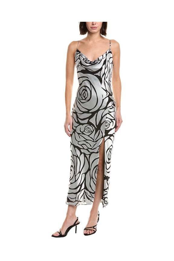 Milly womens Innessa Chiffon Dress, 0, Silver