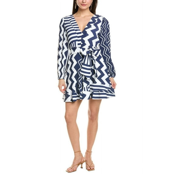 Milly womens Liv Pleated Satin Mini Dress, 0, Blue