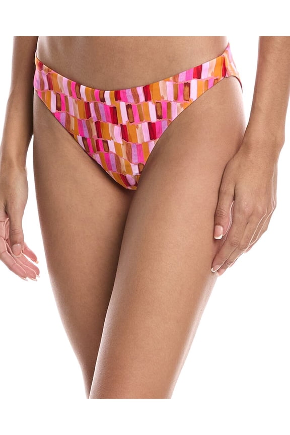 Milly womens Margot Sunset Tile Bikini Bottom, xs, Pink