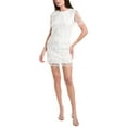 thumbnail image 1 of Milly womens  Rana Feather Mini Dress, 4, White, 1 of 3