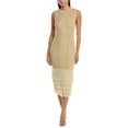 thumbnail image 1 of Milly womens  Raz Metallic Rib Dress, l, Gold, 1 of 3