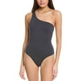 thumbnail image 1 of Milly womens  Textured Waves One-Shoulder One-Piece, m, Black, 1 of 3