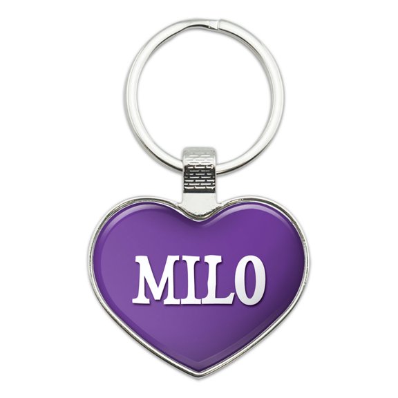 Milo I Love Name Heart Metal Key Chain