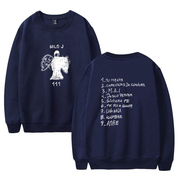 Milo J 111 Album Merch Sweatshirt Young Singer Crewneck Long Sleeve Streetwear Women Men Hip Hop Clothes