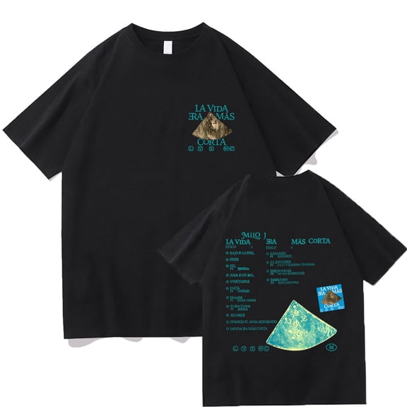 Milo J La Vida Era Mas Corta Album T Shirts Men Women Fashion Hip Hop Cotton T Shirts Comfortable Clothes