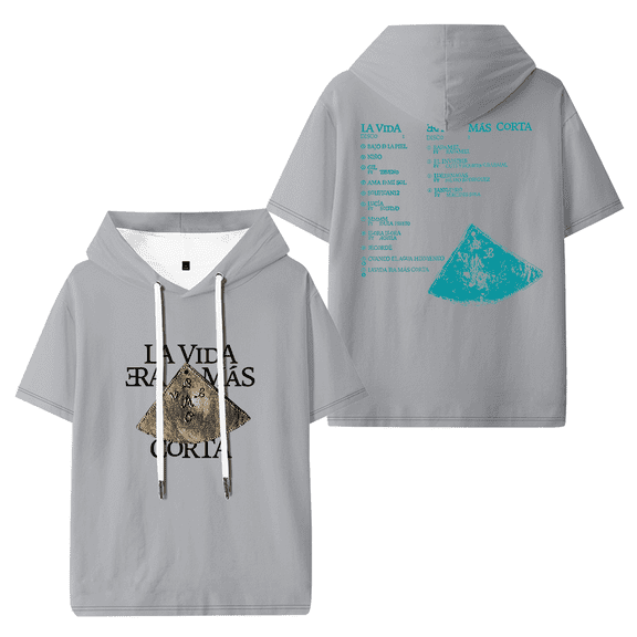 Milo J La Vida Era Mas Corta Hooded T-shirt Women Men Short Sleeve Tee Casual Fashion Tops