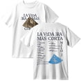 thumbnail image 1 of Milo J La Vida Era Mas Corta Merch Cotton T-Shirt Women Men Fashion Crewneck Short Sleeve Tee, 1 of 3