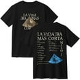 thumbnail image 1 of Milo J La Vida Era Mas Corta Merch Cotton T-Shirt Women Men Fashion Crewneck Short Sleeve Tee, 1 of 2