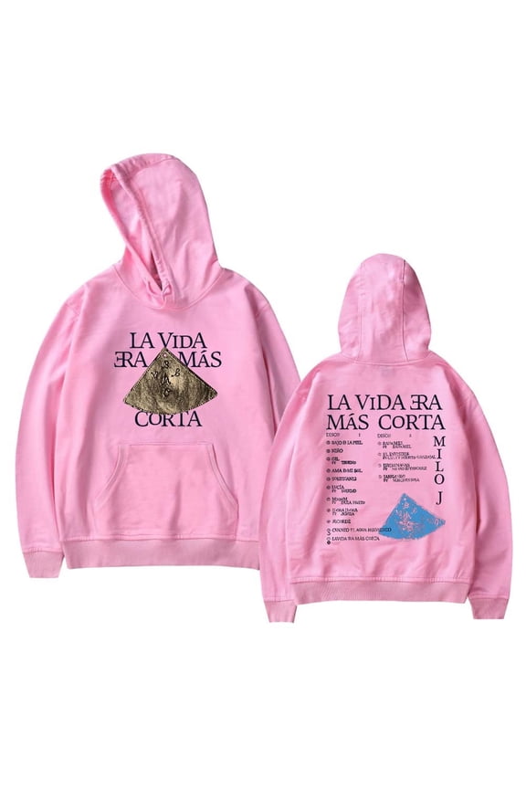 Milo J La Vida Era Mas Corta Merch Unisex Hoodie, Casual Long Sleeve Pullover Sweatshirt for Men and Women