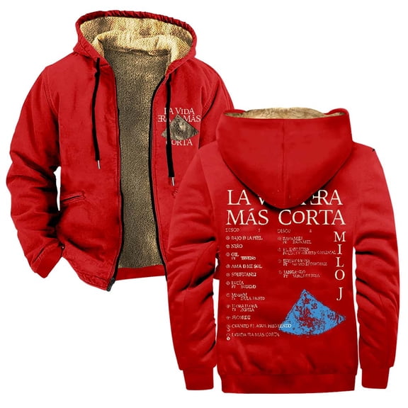Milo J La Vida Era Mas Corta Merch Zipper Hoodies Women Men Jacket Parkas Long Sleeve Fashion Streetwear Coat