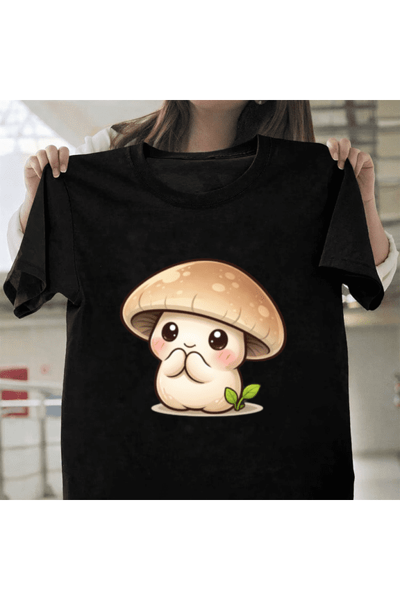 Milo Softcap The Gentle Forest Sprout Cute Whimsical Mushroom Art Unisex T-Shirt, up to size 3XL.