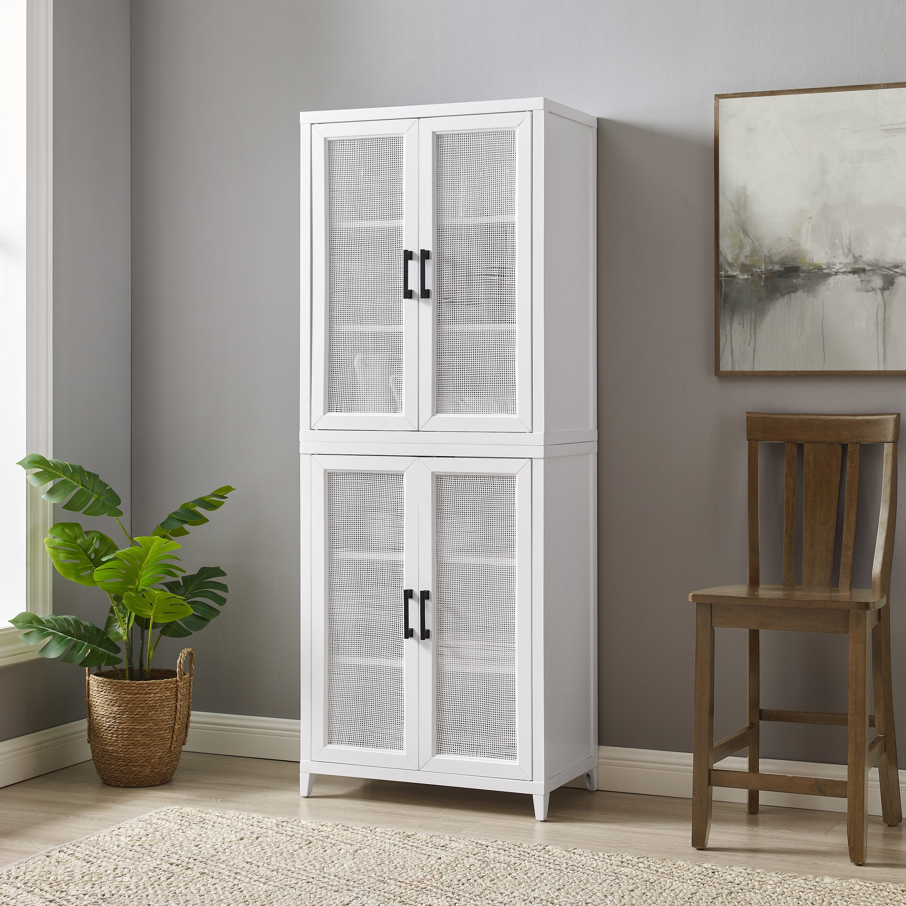 Stackable Pantry Milo Tall Storage Pantry White - 2 Stackable Pantries - Walmart.com