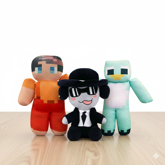 Milo and Chip and Chance Collectible Plushies, 9.8" Chance forsaken Durable Gameplay Stuffed Figures, 3-Piece Gaming Merch Set