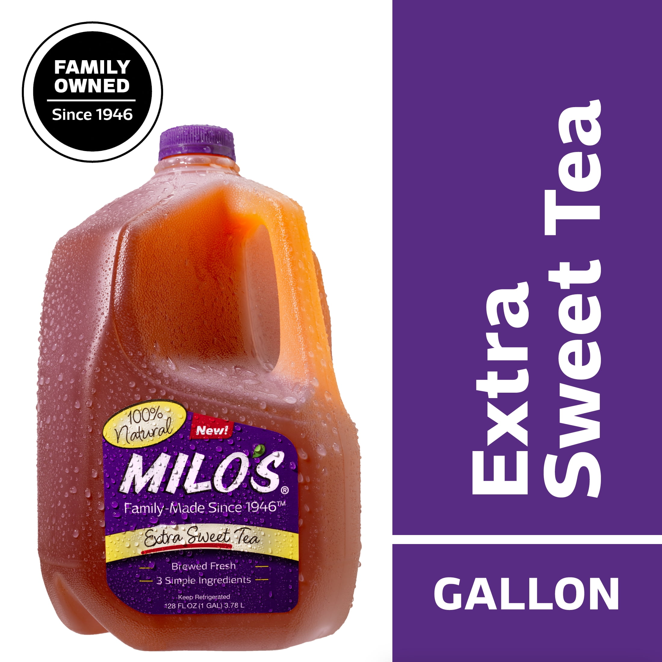 Milo's Extra Sweet Iced Tea Gallons, Fresh Brewed Refrigerated Tea 128 fl oz