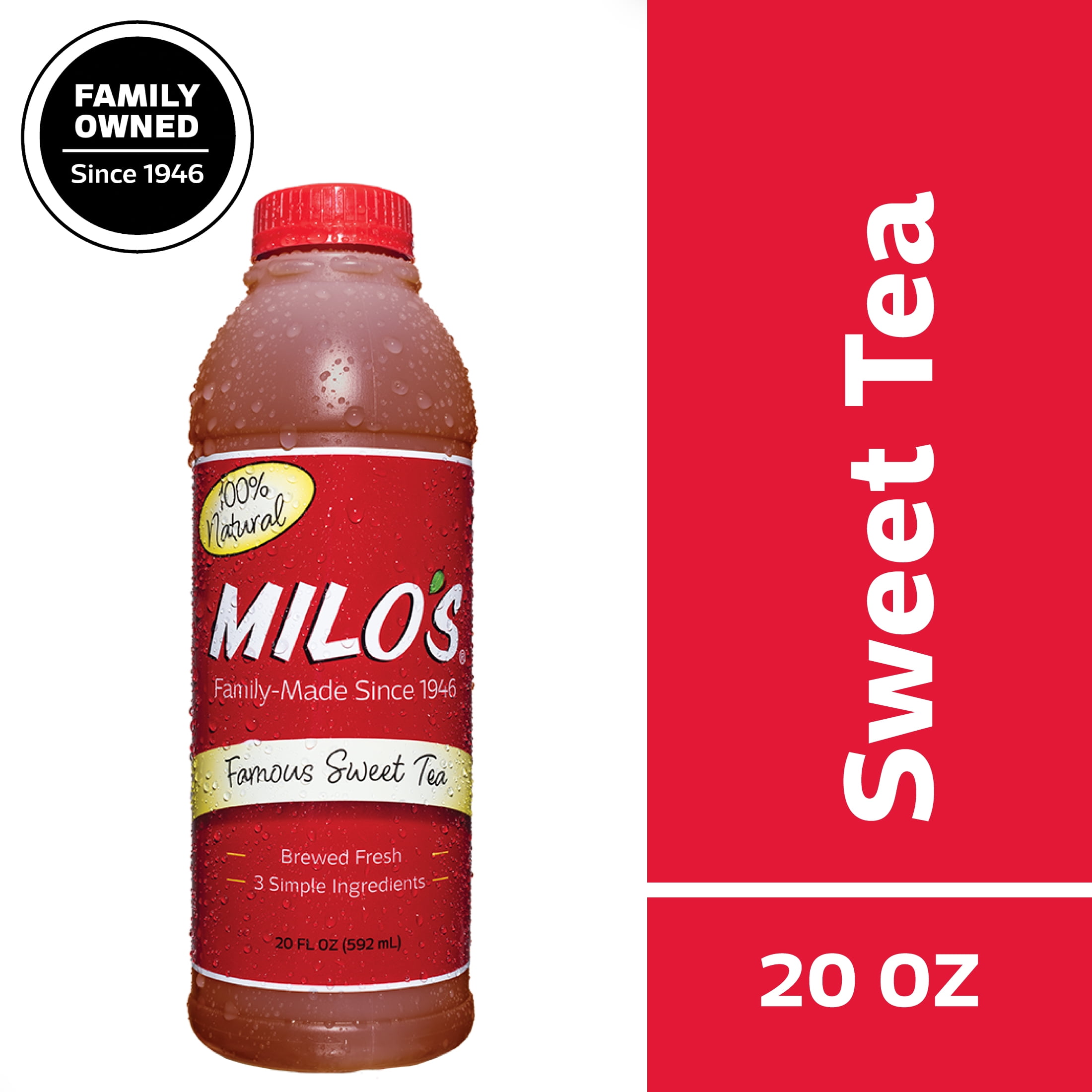 Milos Famous Sweet Iced Tea, 100% Natural, 20 fl oz Bottle