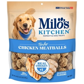 Milos Kitchen Chicken Meatballs Dog Treats, 28 oz Bag