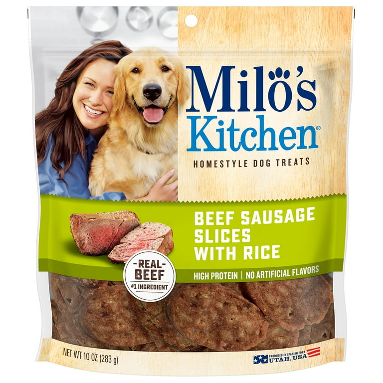 Milo s Kitchen Beef Sausage Slices with Rice Dog Treats 10 Ounce Walmart