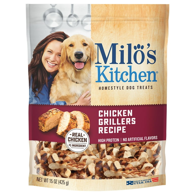 Milo s Kitchen Chicken Grillers Beef Recipe With Angus Steak Dog Treats 15 Ounce Bag Walmart