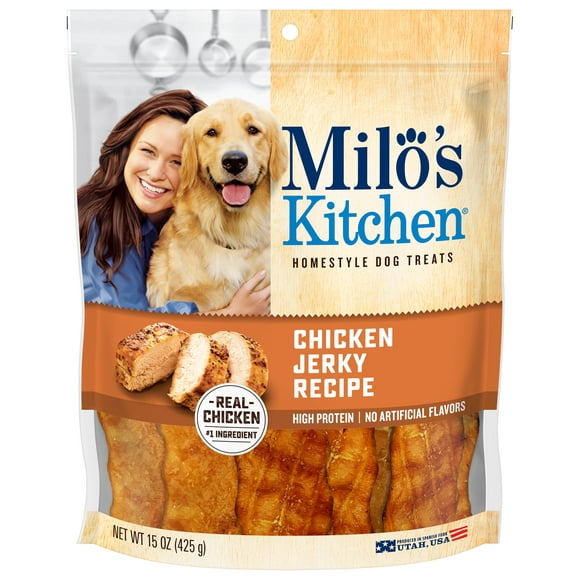 Milo's Kitchen Chicken Jerky Strips Dog Treats, 15-Ounce Bag