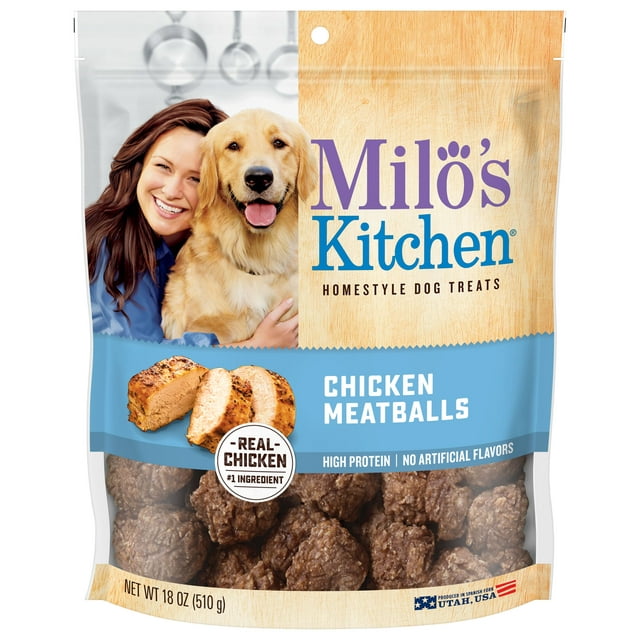 Milo's Kitchen Chicken Meatballs Dog Treats, 18-Ounce Bag