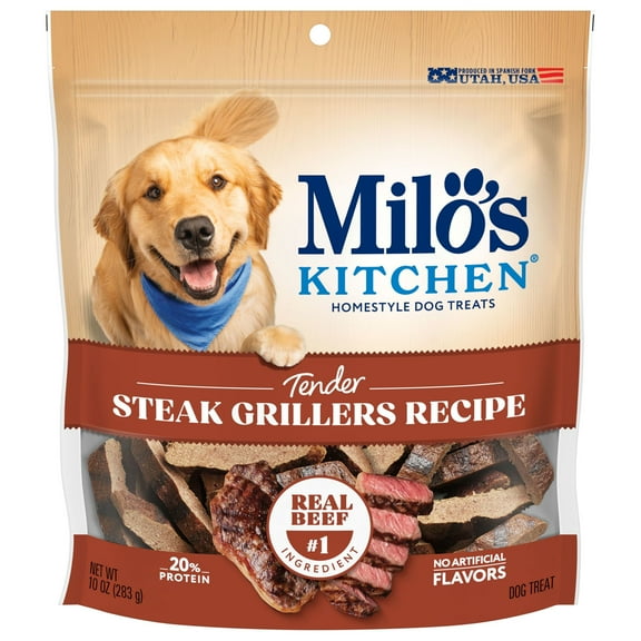 Milo’s Kitchen Steak Grillers Recipe Dog Treats, 10 oz Bag