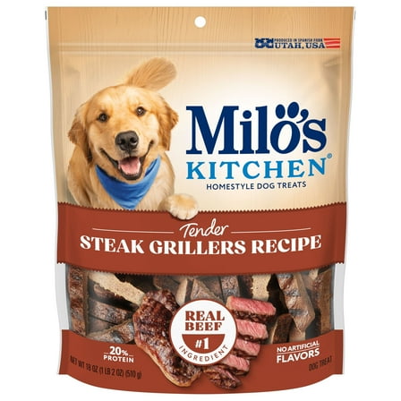 Milo’s Kitchen Steak Grillers Recipe Dog Treats, 18 oz Bag