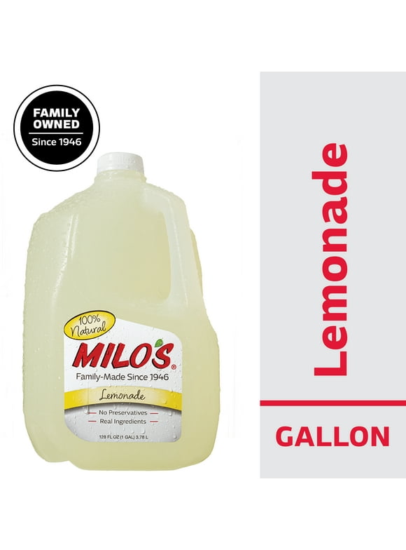 Milo's Lemonade 100% Natural, 128 fl oz Jug Caffeine Free, No Added Colors