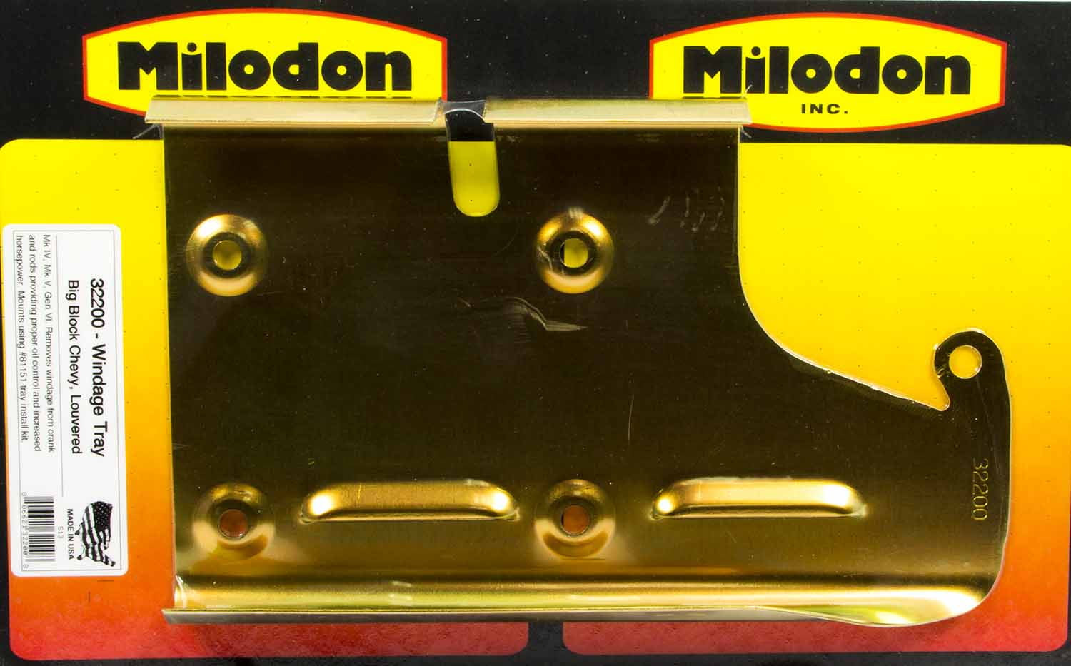Milodon 32200 MLD32200 WINDAGE TRAY BBC LOUVERED