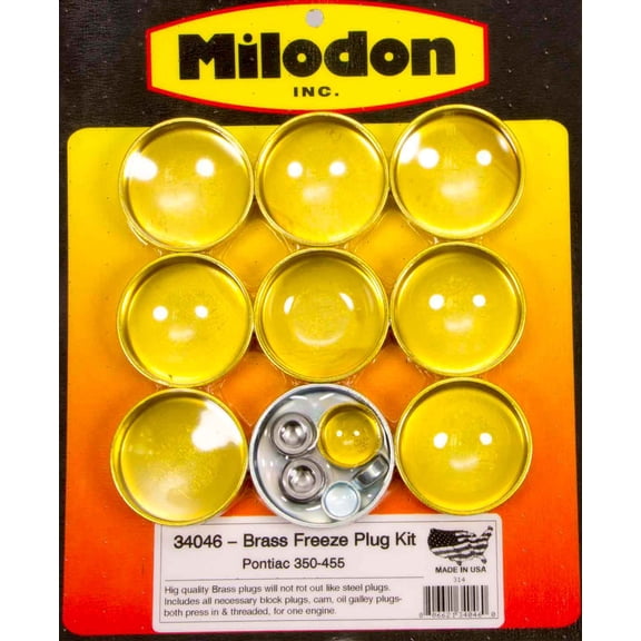 Milodon 34046 MLD34046 BRASS FREEZE PLUGS PONTIAC