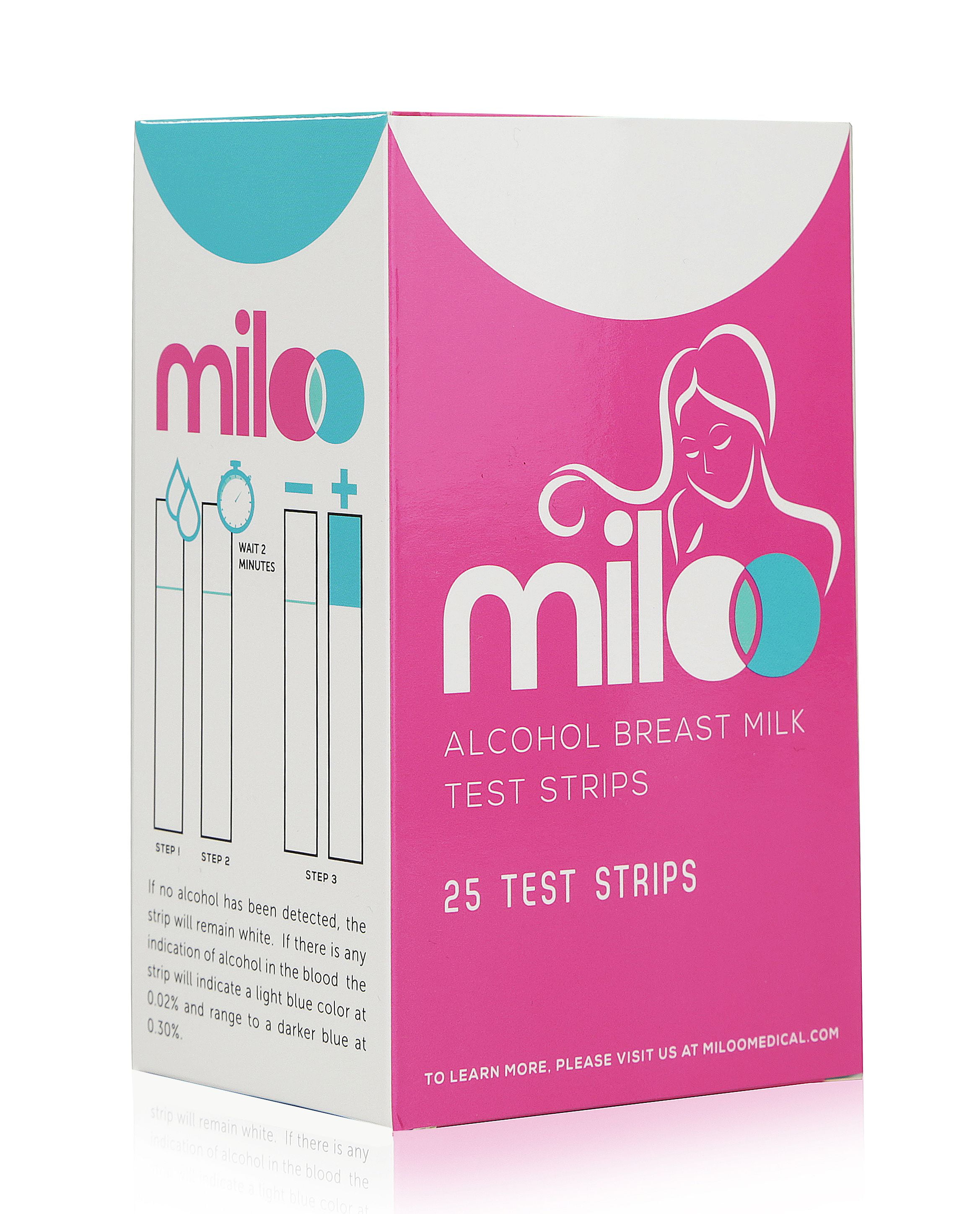 Miloo Breast Milk Alcohol Test Strips for Breastfeeding Moms, 25 Strips
