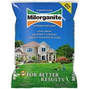 Milorganite Slow-Release Nitrogen Fertilizer - Natural, Granules - 32 lb   Outdoor & Indoor Plant Use, Easy Application