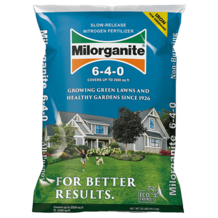 MILORGANITE Long Lasting All Purpose Lawn Food, 6-4-0 Fertilizer, 32 lb.