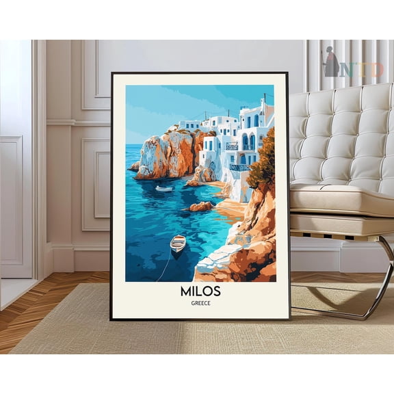 Milos Greece Island Coast Poster, Unframed Paper Poster 8x10in