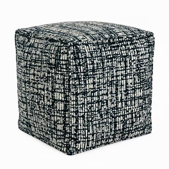 Milos Navy Indoor Outdoor Square Pouf